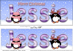 Large DL Merry Christmas JESSIE 3D decoupage 