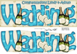 Large DL Wedding LYNDY & ADNAN card & 3D decoupage