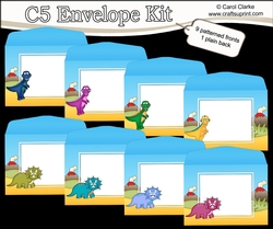 9 x C5 Dinosaur envelopes Kit