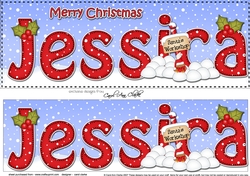 Large DL Merry Christmas JESSICA 3D decoupage