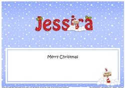 Large DL Merry Christmas JESSICA insert