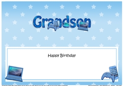 Large DL Happy Birthday GRANDSON insert