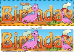 Large DL HAPPY BIRTHDAY 3D decoupage