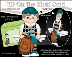 3D On the Shelf Card Kit - Older Man Byron plays Golf