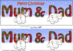 Large DL Merry Christmas MUM & DAD 3D decoupage 