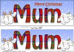 Large DL Merry Christmas MUM 3D decoupage