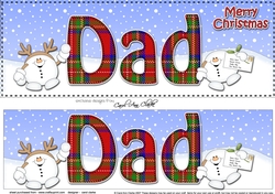 Large DL Merry Christmas DAD 3D decoupage 