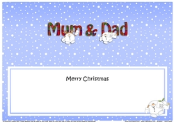 Large DL Merry Christmas MUM & DAD insert