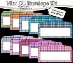 10 Mini Dl (80 x 215mm) Tartan Envelope Kit