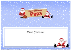 Large DL Merry Christmas PAPA with Santa insert
