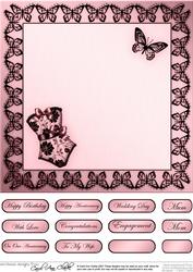 Elegant Boudoir Matching 8 x 8 Insert Panel and Greetings