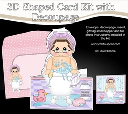 3D Shaped Card  Kit - Bathtub Buddies - Nydia has a Bubble Bath