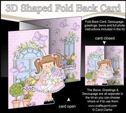 3D Shaped No-Hole Fold Back Mini Kit -  Country Cottage Girlz Liz has a bouquet of Flowers