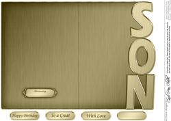 5 x 7 Elegant Metallic Son Shaped Card
