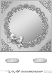 8 x 8 Metallic Lace and Bow Card Front
