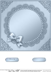 8 x 8 Metallic Lace and Bow Card Front