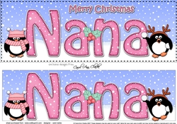 Large DL Merry Christmas NANA 3D decoupage