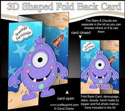 3D Shaped No-Hole Fold Back Mini Kit -  Cute Alien Kusp