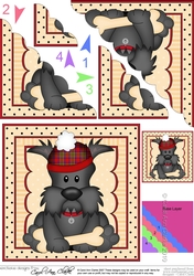 Cute Little Scottie Dog Scalloped Corner Stacker