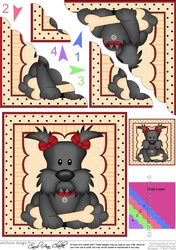 Cute Little Scottie Dog Scalloped Corner Stacker