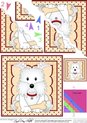 Cute Little Westie Dog Scalloped Corner Stacker
