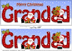 Large DL Merry Christmas GRANDAD 3D decoupage
