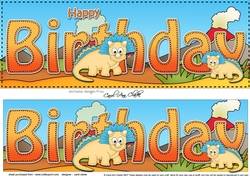 Large DL HAPPY BIRTHDAY 3D decoupage