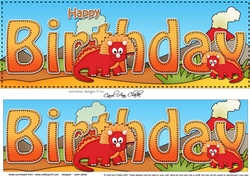 Large DL HAPPY BIRTHDAY 3D decoupage