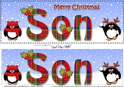 Large DL Merry Christmas SON 3D decoupage