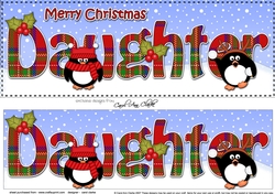 Large DL Merry Christmas DAUGHTER 3D decoupage