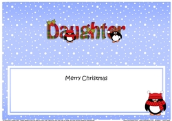 Large DL Merry Christmas DAUGHTER insert