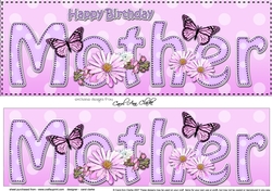 Large DL Happy Birthday MOTHER 3D decoupage