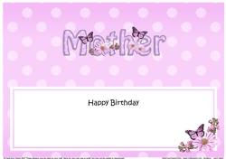 Large DL Happy Birthday MOTHER insert