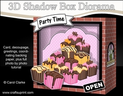 3D Shadow Box Card Mini Kit  -  The Cherry on Top Fondant Fancy Cake Shop