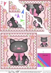 Cute Little Cat Scalloped Corner Stacker