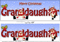 Large DL Merry Christmas GRANDDAUGHTER 3D decoupage