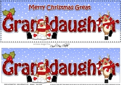 Large DL Merry Christmas GREAT GRANDDAUGHTER 3D decoupage