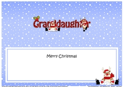 Large DL Merry Christmas GRANDDAUGHTER 3D decoupage 