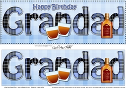 Large DL Happy Birthday GRANDAD 3D decoupage