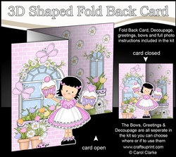 3D Shaped No-Hole Fold Back Mini Kit - Country Cottage Girlz Suzi has Cupcakes