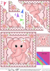 Cute Little Elephant Scalloped Corner Stacker