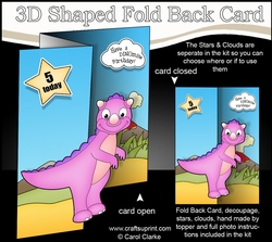 3D Shaped No-Hole Fold Back Mini Kit - Cute Little Dinosaur Phearsome