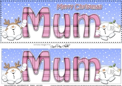 Large DL Merry Christmas MUM 3D decoupage