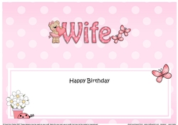 Large DL Happy Birthday WIFE insert