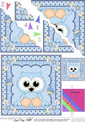 Cute Little Hoot Owl Scalloped Corner Stacker