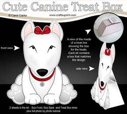 3D Cute Canine Treat Box Gift Set Mini Kit - Little English Bull Dog Terrier Countess
