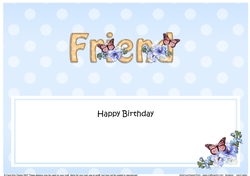 Large DL Happy Birthday FRIEND insert