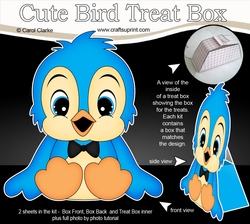 3D Cute Bird Treat Box Gift Set Mini Kit - Cute Little Bloo Bird