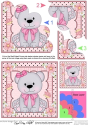 Cute Little Bear Shell Edged Corner Side Stacker