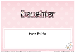 Large DL Happy Birthday DAUGHTER insert